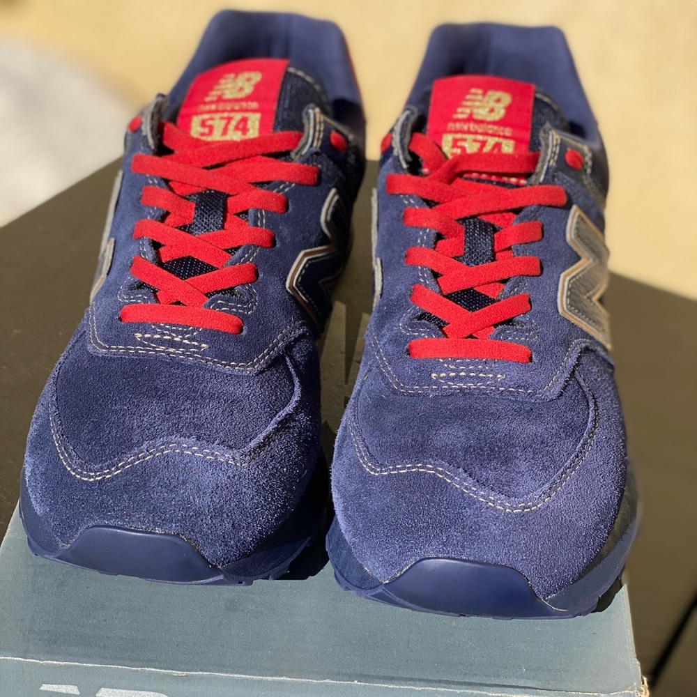 New Balance 574 Running Shoes BHM Black History Month Navy Red U574BHM Mens 8